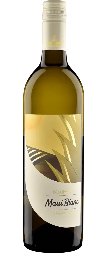 Bottle of Maui Blanc pineapple wine